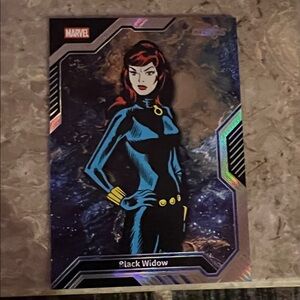 Marvel Black Widow Holographic Card – Blue, Black & Red
